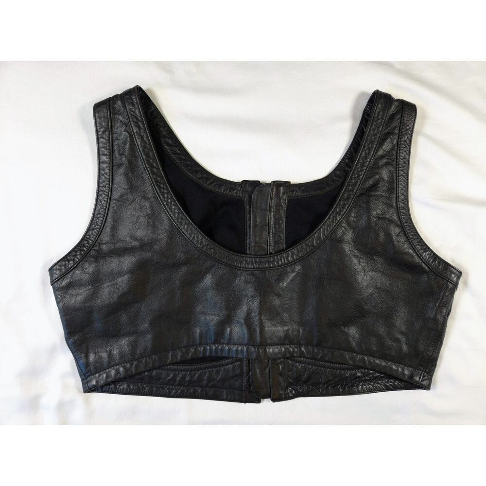 Vintage Harley Davidson Leather & Spandex Victoria Bra Top 42/14 - Picture 7 of 13